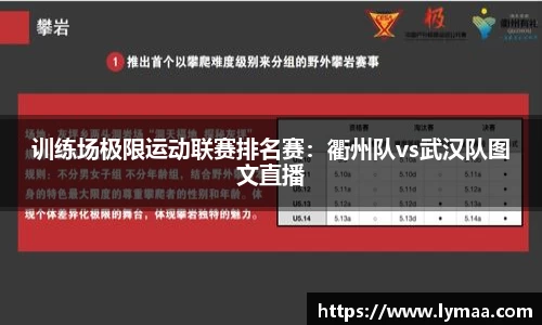 训练场极限运动联赛排名赛：衢州队vs武汉队图文直播